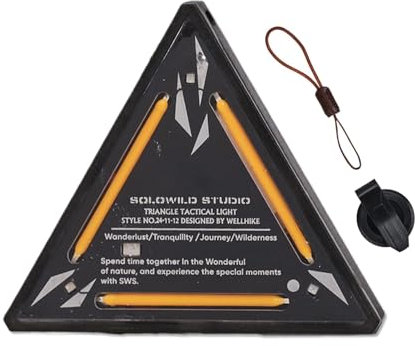 Wpsagek Warndreieck für Camping, dimmbares Licht für Außenwarnung, magnetisches Rückendesign, tragbares Licht mit Hutclip und Trageband zum Wandern