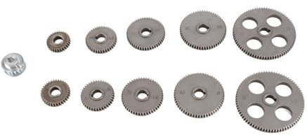 Ingranaggio del tornio, 11pcs set di ingranaggi in ferro grigio per micro -tornio e macchina da taglio in metallo tra cui 17 motori a motori