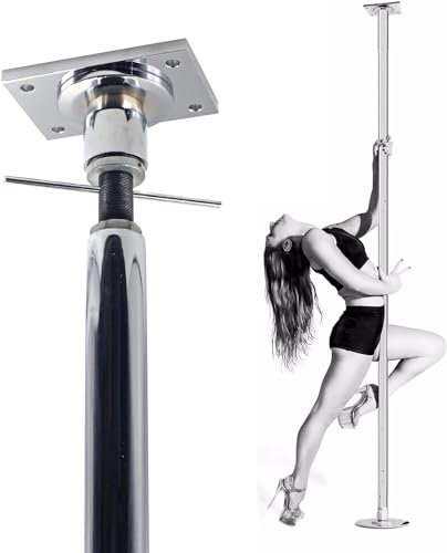 Professionelle Pole Dance Stange Pole Dance Stange 2,24 m-3,8 m Höhe Pole Stripper für Club/Zuhause, Set mit drehbaren statischen Tanzstangen, Belastung 200 kg, tragbar und abnehmbar (2.7M-2.9M/9ft-9