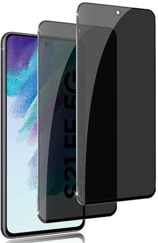 Holilo 2 Stück für Samsung Galaxy S21 FE 5G Sichtschutz Schutzfolie für Panzerglas Anti-Spy Privacy Sichtschutzfolie schützen Displayschutzfolie Schwarzer Rand Privacy Schutzglas