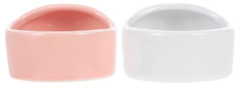 SOIMISS Ceramic Hamster Feeding Bowls 2pcs Small Food Basins Washable Anti-chew Pet Snack Bowls for Hedgehogs Guinea Pigs and Small Animals in Household Use