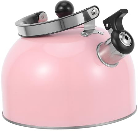 Cabilock Teapote de klaxon théière pour cuisinière tosetop de de bouilloire sifflante bouilloire pour cuisinière à eau sifflement non électrique acier inoxydable 430 rose