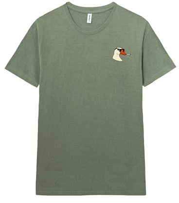 Pampling Camiseta de Manga Corta Estampada, 60% Algodón, Doble Impresión, Ropa Unisex para Hombre y Mujer, Serigrafiada con Cuello Redondo y Corte Recto, Color Verde (Cool Goose, XL)