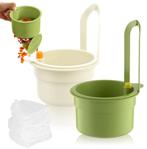 2 Piezas Colador Fregadero de Cocina Sink Strainer Basket Suspendido Multifuncional con 50 Colador Fregadero Desechables para Lavar Frutas y Verduras para Filtrar los Residuos de Alimentos