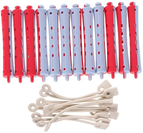 MERRYHAPY 12 Piezas Varillas para Permanente Cabello Rizado sin Calor para Mujer Rulos Duraderos y Eficientes para Ondas Naturales Casa y Peluquería Mediano Colores Gris