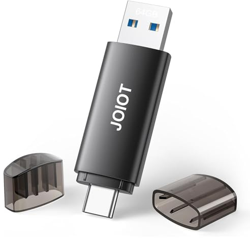 Pendrive USB C 64 GB USB 3.1 and Type C 2 en 1 Memoria USB C OTG Memory Stick High Speed Mini Flash Drive para iOS Android Mobile Phone Linux Laptop Black