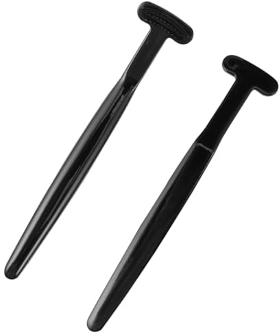 NOLITOY Raschietto la Pulizia Orale in Carbone di Bambù, Set 2 Pezzi Nero Impugnatura Ergonomica, Strumento per Pulizia Lingua Contro Alito Cattivo, Adatto per Igiene Orale Quotidiana