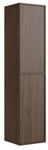Badplaats B.V. Mueble de baño Mali 38 x 33 x 160 cm - Marrón nogal - Armario lateral colgante con 2 puertas