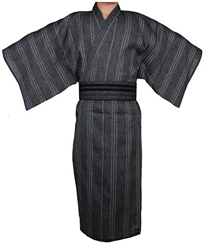 Jinbei Männer japanische Yukata japanische Kimono Home Robe Pyjamas Morgenmantel # 08 [Größe L]