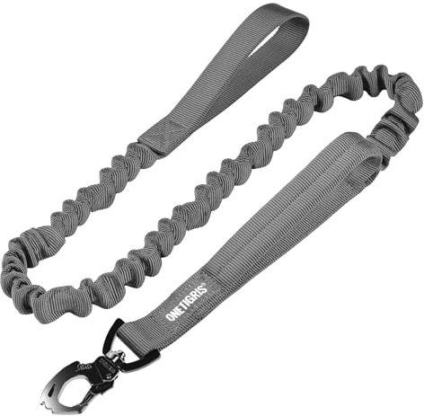 OneTigris Tactical Dog Training Leash Bungee Leash with 2 Control Handle Quick Release Nylon Leads Rope