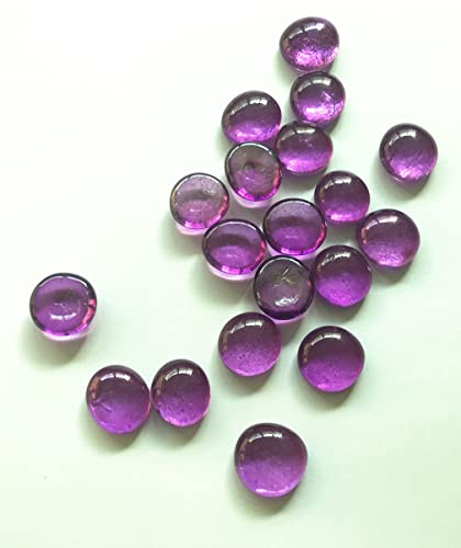 Liying shop Glass Gem Stone, 2 Lbs Flat Marbles Pebbles for Vase Fillers, Table Scatter, Aquarium Fish Tank, Party Decoration, Crystal Rocks (Approx 200 Pcs Purple)