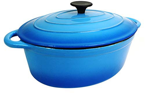 LTLWSH Oval Cazuela de Hierro Fundido con pomo de Acero Inoxidable, 30 cm, 4L para 5-6 Personas