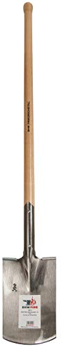 SHW FIRE | Spaten für Harte, steinige Böden - 103cm Eschenstiel mit Knopf-Griff, Geschärftes Spatenblatt mit Trittkante - Robuster Gartenspaten für BAU und Hof - Spaten mit Stiel | Made in Germany