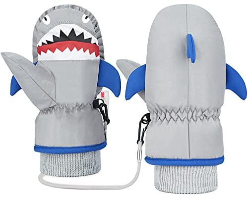 Gants Enfant Hiver-7-Mi Résistants à la Neige Chauds Gants Étanche de Ski Enfant Gants de Sport Fille/Garçon 4-6 Ans
