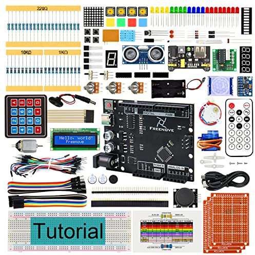 FREENOVE Ultimate Starter Kit with Board V4 (Compatible with Arduino IDE), 274-Page Detailed Tutorial, 217 Items, 51 Projects