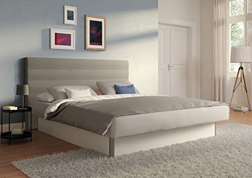 SuMa - Wasserbett 180x200 dual freistehend m. Sockel und Kopfteil Largo, Farbe lightgrey 180x200 cm