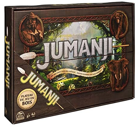 Jumanji spelet - retro träbricka ny utgåva - brädspel med många utmaningar och filmatmosfär - spelset i trä - Spin Master Games - fransk version - 6062543 - spel 8 år och uppåt