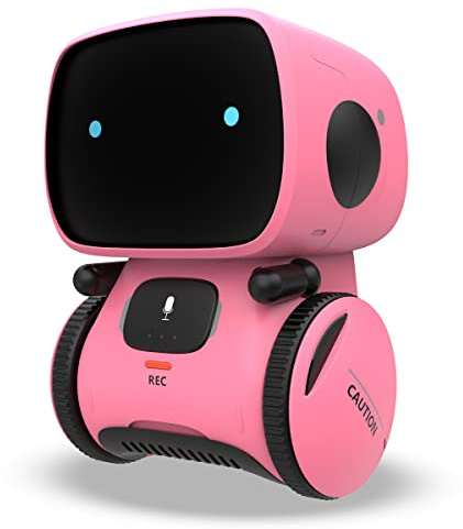 REMOKING Giocattolo intelligente robot per bambini, giocattolo educativo interattivo, regalo per ragazzi e ragazze, controllo touch, controllo vocale, registrazione vocale, danza, musica (rosa)