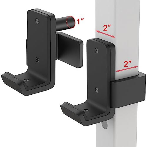SELEWARE J-Haken für Power Rack, robuste Langhantel-J-Cups für 5,1 x 5,1 cm Tube, Kniebeugenständer mit 2,5 cm Loch, 680 kg Kapazität, 2 Stück