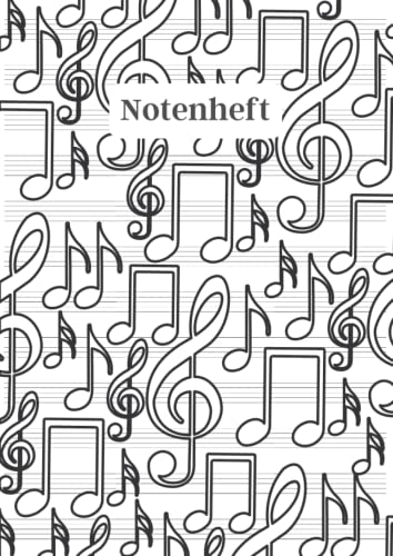 Notenheft: A4 blanko, 12 Notensysteme pro Seite ohne Hilfslinien