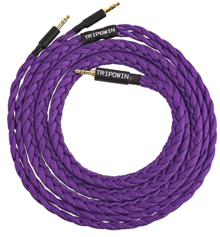 Linsoul Tripowin GranVia Upgraded OFC Hochreines Audio-Ersatzkabel für Kopfhörer, Länge 1,5 m, Dual 3.5mm Stecker für HE4XX/HE-400i/HE400se/Goldplanar(Violett,3,5mm)