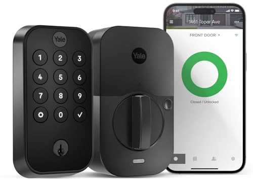 Yale Security Assure Lock 2 Deadbolt, Black Suede Keyed Smart Entry Door Lock with Wi-Fi Connected Keypad for Code Entry and Remote Access, YRD410-WF1-BSP