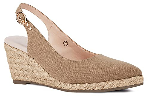 Juliet Holy Womens Wedge Sandals Espadrilles Closed Toe Slingback Buckle Strap Comfortable Casual Summer Wedges Shoes Brown
