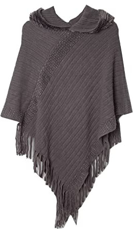 Stfery Schal Wintersport, Graue Schal Scarf Acryl Kapuzenschal Halstuch 70x70CM Weich Warm Geschenk