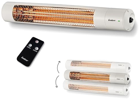 Enders Oxeo White - Riscaldatore elettrico da parete ad infrarossi con 3 livelli di calore - Fino a 2 kW - Bianco