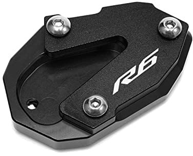 EDKAY Für Yamaha R6 2020 2021 YZF-R6 2017 2018 2019 Motorradständer Seitenständer Seitenständer Vergrößern Verlängerungspolster Seitenrahmenfüße (Farbe : Schwarz)