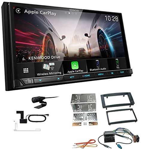 Kenwood DMX8021DABS 2-DIN Autoradio kompatibel mit WiFi Apple CarPlay Android Auto Bluetooth DAB+ USB-C passend für Volkswagen VW T5 Transporter 2003-2015 rechtwinklig, schwarz ohne Canbus