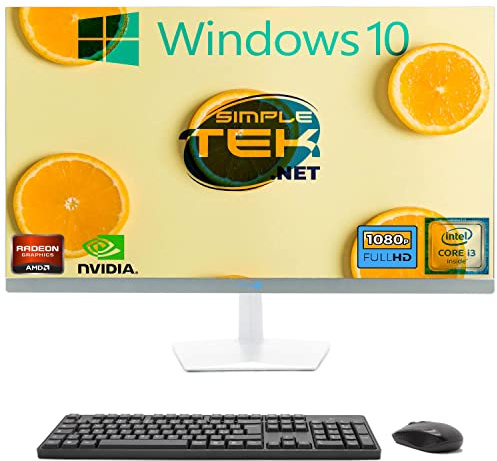 SIMPLETEK - All in One PC 27 FHD Core i3 Windows 10 | 8 GB RAM SSD 120 GB | Kraftfull och mångsidig, arbete och underhållning