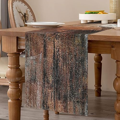 Velvhom Tischläufer Herbst Modern 40 x 140 cm Tischläufer Leinen Winter Weihnachts Dekoration Tischläufer Braun Malerei Tischde Saisonnal Küche Tisch Dekoration Drinnen Urlaub Party Dekor