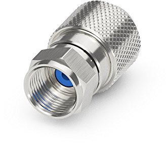 Sonero, F-Stecker für Sat-Kabel, Antennen-Kabel, Koaxial-Kabel mit ⌀ 6,5-7,5 mm, einfache Selbst-Konfektionierung, chrom, 10er-Set