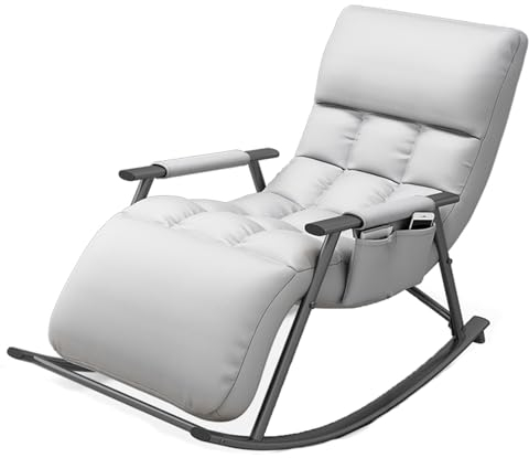 Sessel Wohnzimmer,schwingsessel,Sessel Schlafzimmer,lesesessel,schaukelstühle,Relaxsessel mit Armlehne,für Schlafzimmer, Wohnzimmer, Balkon,gepolstert, Metallgestell,orange Farbe (Color : Ligh