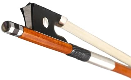 archetto violino Bastone Rotondo Per Arco Di Violino Pernambuco 4/4 Con Bottone In Argento Ebano