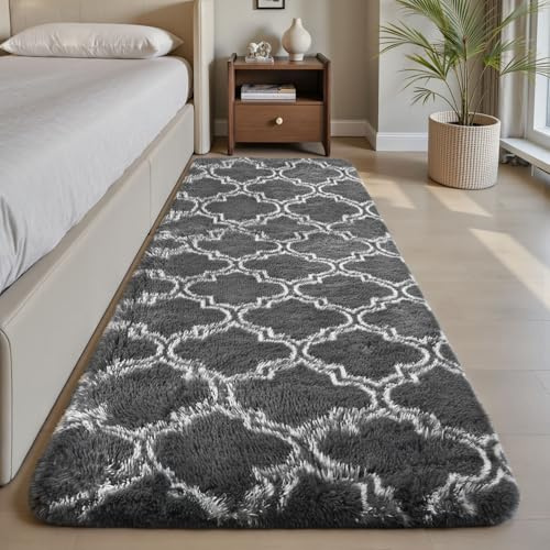 Sour Lemon Alfombra gris para sala de estar, 60 x 120 cm, para dormitorio | Alfombra lavable, antideslizante, mullida, suave, moderna, para el suelo, para el pasillo de los niños, sala de estar