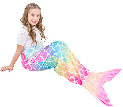 WERNNSAI Mermaid Tail Blanket for Girls – Wearable Sleeping Bag