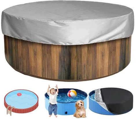 Abdeckung für Aufblasbare Pool Dach Runden,Poolabdeckung Rund für Kleinen Frame für den Garten,210D Oxford Winter Sommer Solar Schutzhülle Abdeckplane für Hund und Kinderpool (Size:12FT(366*20CM),Co