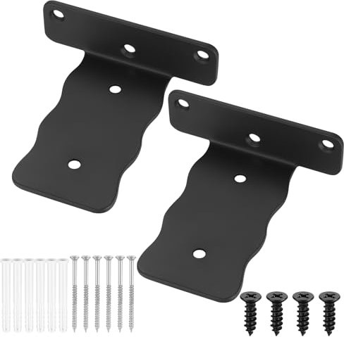 Staffe per Mensole Pesanti, 2 Pezzi 100mm Reggi Mensola da Muro, Staffa per Mensola, Staffe a L in Metallo, Supporti per Scaffali, Mensole Montate a Parete, Impalcature a Parete, Nere