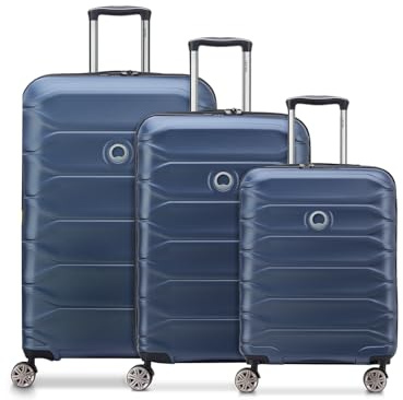 DELSEY Paris Koffer-Set 3-teilig für Damen und Herren | Reise-Trolleys 50 x 32 x 78 cm aus hochwertigem, robustem Polycarbonat Material | Erweiterbar & Teleskopgriff| Meteor Serie