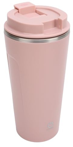 Luocute Selbstrührender Kaffeebecher, Wiederaufladbarer Automatischer Edelstahl-Rührbecher mit Deckel, 400 Ml, IP6 Wasserdichter Kaffee-Rührbecher, Wiederaufladbarer Selbstrührender (PINK)