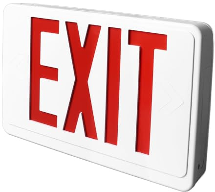 KIMISS LED E Exit, Panneau Professionnel IP30 avec Lettrage Rouge, Panneau Lumineux de qualité pour les Entreprises, Montage Mural AC85-265 V, éclairage Commercial câblé AC85 à 265 V