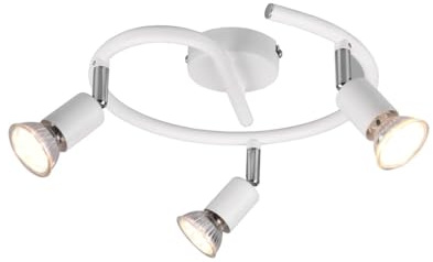 WatioWave Regleta de 3 focos GU10 blanca con diseño moderno, ideal para iluminación de interiores y realzar espacios.