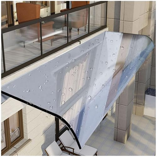 Auvent De Fenêtre 40 70 90 120 180 280 500cm Auvent De Porte Transparents en Polycarbonate Marquise Porte D'Entree Terrasse Toit Abri Banne Protection