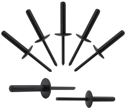 ALLCLEAN 80pcs All Black Large Flange Blind Rivets,3/16 * 1 Open End Aluminum Blind Rivets,4.8 * 2 5Pop Blind Rivet
