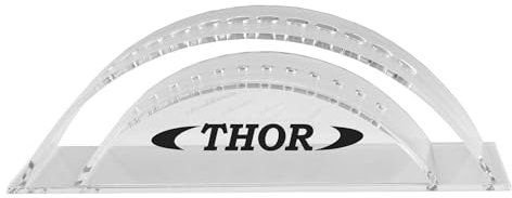 THOR-DARTS 12er Wave Dart Displayständer - Acryl Dartständer - Darts Diplay Stands (Clear, Schwarz)
