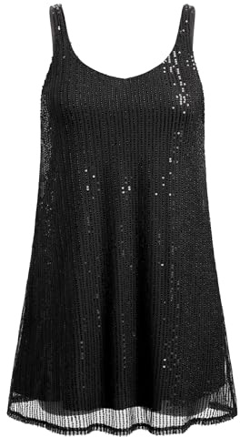 AGYMNX Damen Pailletten Glitzer Kleid Damen Frauen Sexy Halter V-Ausschnitt Rückenfrei Glänzendes Kleid Glitter Tube Club Cocktail Party Kleider