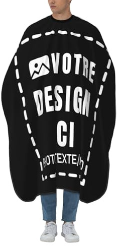 Fyralune Cape Coiffeur Personnalisable Avec Photo Texte Peignoir Coiffure Personnalisé Cape de Coiffure Personnalisée Unisexe Cadeaux Personnalisés pour Adultes Parfaite pour Coiffeurs et Barbiers