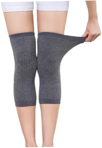 Ginocchiera invernale da donna e uomo, scaldamuscoli, avvolgente, elastica, termica, spessa, in lana di cashmere, supporto per tendinite, sollievo dal dolore, recupero in bicicletta, 1 paio - Scald